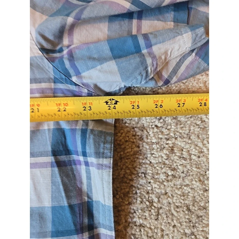 Mountain Hardwear Big Cottonwood‎ Mens XL Short Sleeve Plaid Blue